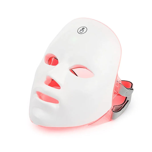 Mascarilla facial LED recargable de 7 colores, mascarilla de belleza con fotones LED para rejuvenecimiento facial en casa, lifting facial, blanqueamiento y cuidado de la piel.