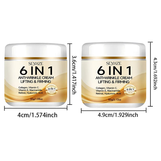 SEYHZE Crema reafirmante y lifting instantánea 6 en 1. Hidratación profunda para piel seca y suave con retinol, vitamina A, colágeno, ceramidas y VC Hyluro.