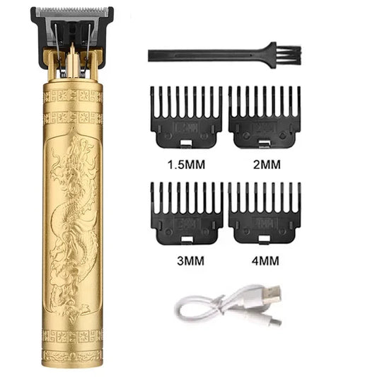 Recortadora de pelo inalámbrica, cortapelos vintage, máquina de cortar pelo con carga rápida USB, afeitadora eléctrica, barbero profesional.