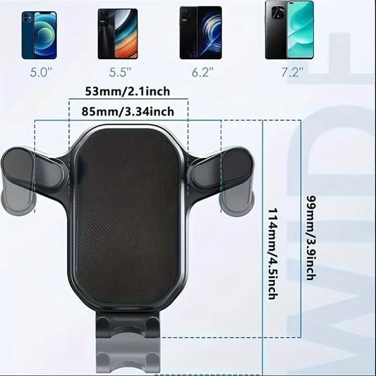 Soporte para teléfono de coche, clip para rejilla de ventilación, soporte para móvil, soporte para smartphone con GPS para dispositivos móviles de 4,7 a 6,7 pulgadas.