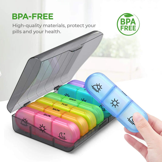 Pastillero  Portatil Para  Viaje  7 Dias Organizer 3 Times A Day  Vitaminas Para Vitaminas Medicina  Aceites   Pescado